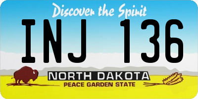 ND license plate INJ136