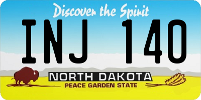 ND license plate INJ140