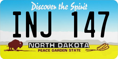 ND license plate INJ147