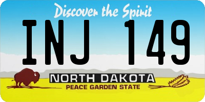 ND license plate INJ149