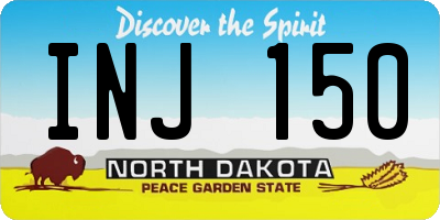 ND license plate INJ150