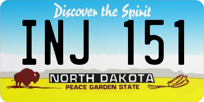 ND license plate INJ151