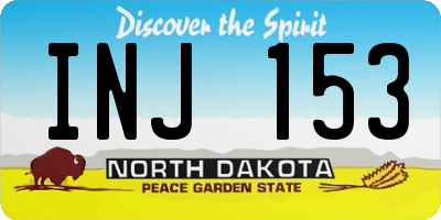 ND license plate INJ153