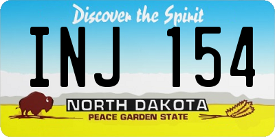 ND license plate INJ154