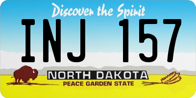 ND license plate INJ157