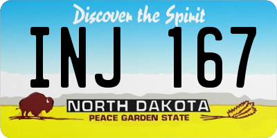 ND license plate INJ167