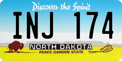 ND license plate INJ174