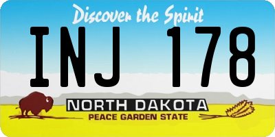 ND license plate INJ178