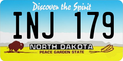 ND license plate INJ179