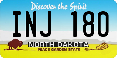 ND license plate INJ180