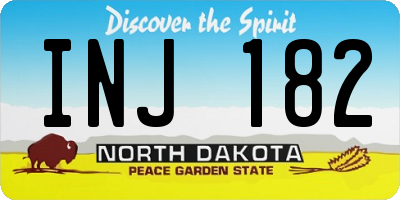 ND license plate INJ182