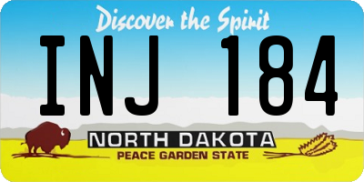 ND license plate INJ184