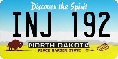ND license plate INJ192