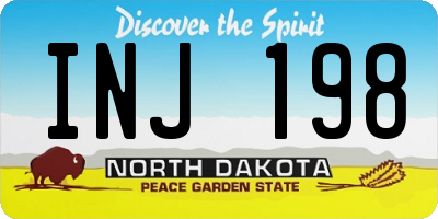 ND license plate INJ198