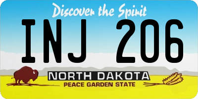 ND license plate INJ206