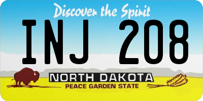 ND license plate INJ208
