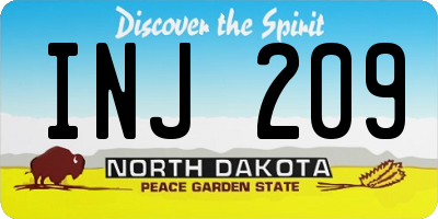 ND license plate INJ209