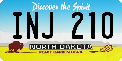 ND license plate INJ210