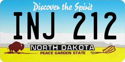 ND license plate INJ212