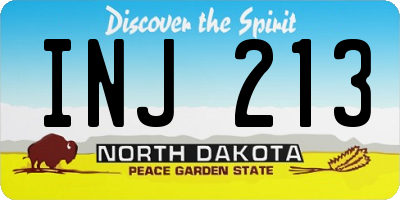 ND license plate INJ213