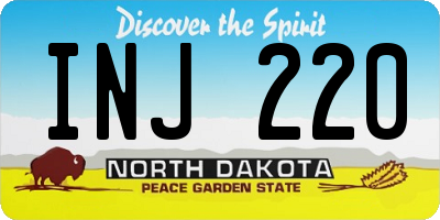 ND license plate INJ220