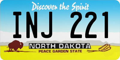 ND license plate INJ221