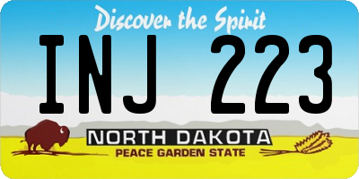 ND license plate INJ223