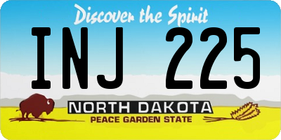 ND license plate INJ225