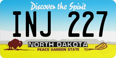 ND license plate INJ227