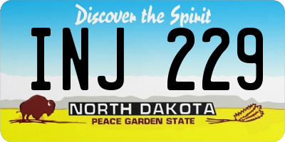 ND license plate INJ229