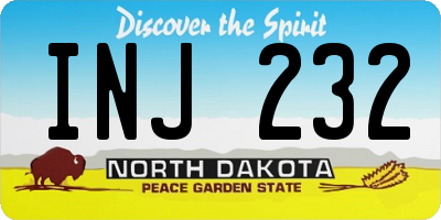 ND license plate INJ232