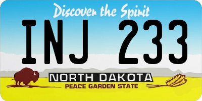 ND license plate INJ233