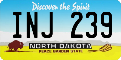 ND license plate INJ239