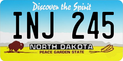 ND license plate INJ245