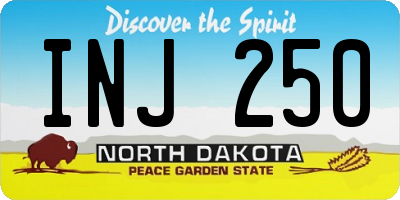 ND license plate INJ250
