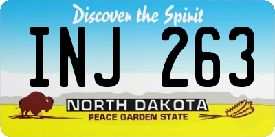 ND license plate INJ263