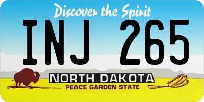 ND license plate INJ265