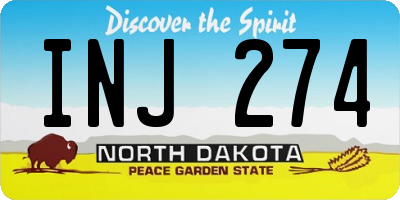 ND license plate INJ274