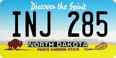 ND license plate INJ285