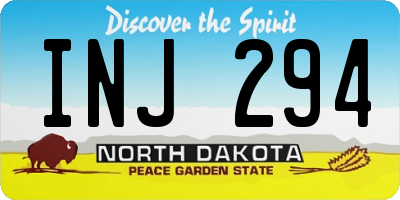 ND license plate INJ294