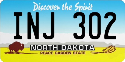 ND license plate INJ302