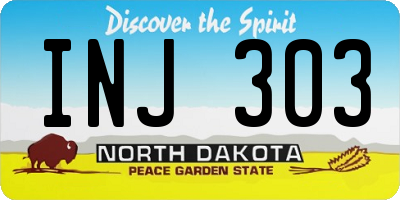 ND license plate INJ303