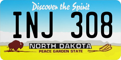 ND license plate INJ308