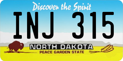 ND license plate INJ315