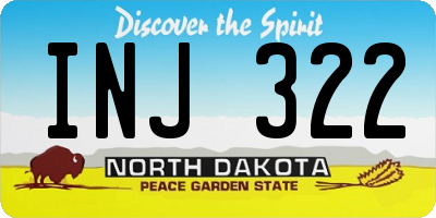 ND license plate INJ322