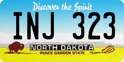 ND license plate INJ323
