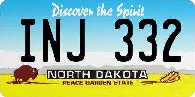 ND license plate INJ332