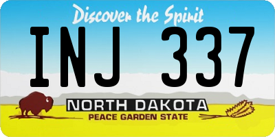ND license plate INJ337