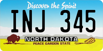 ND license plate INJ345