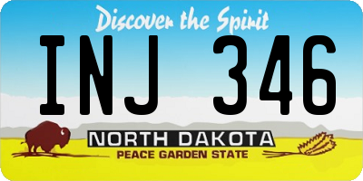 ND license plate INJ346